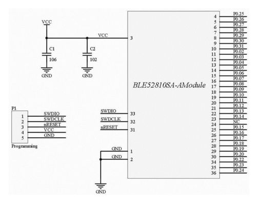 100M BLE 5.0 লো এনার্জি ব্লুটুথ মডিউল নর্ডিক NRF52810